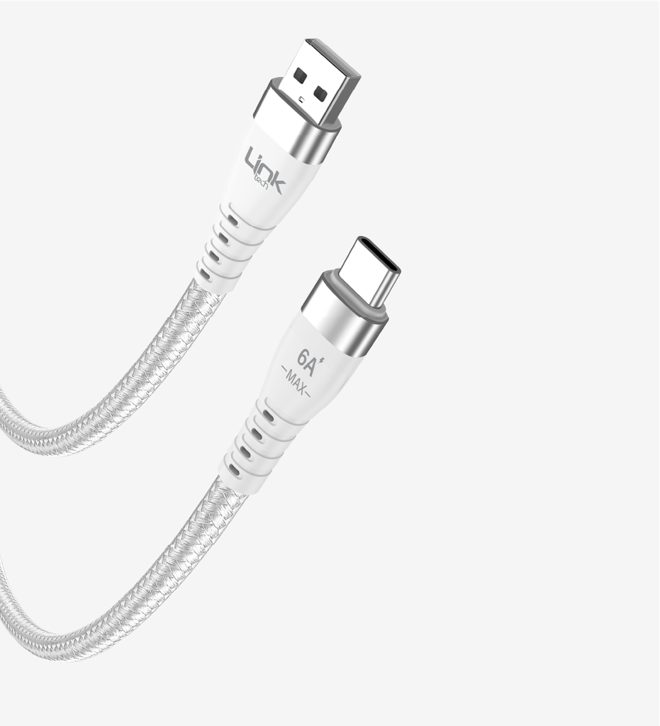 K654 Premium Super Charge 1m 6A 120W Braided Metal Head USB Type-C Charging Cable