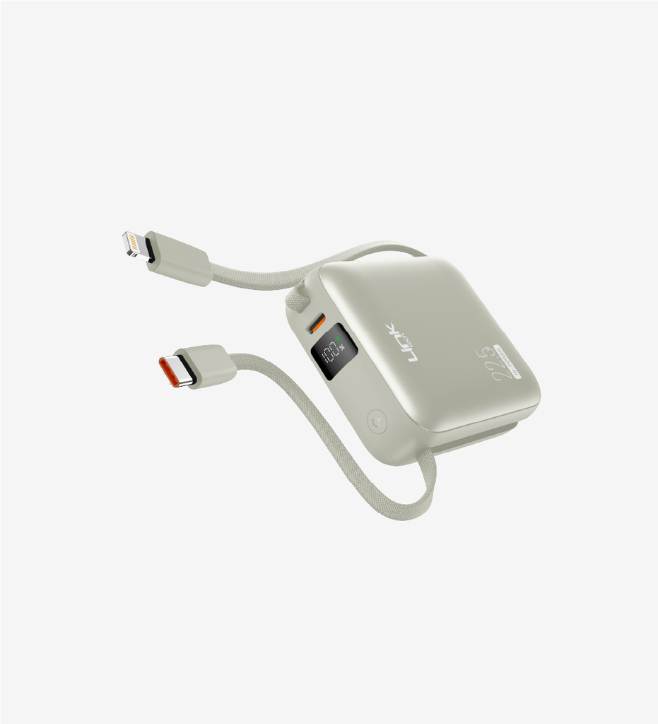 PD22 10000 mAh 22.5W Fast Charging Power Bank with 2 built-in Cables