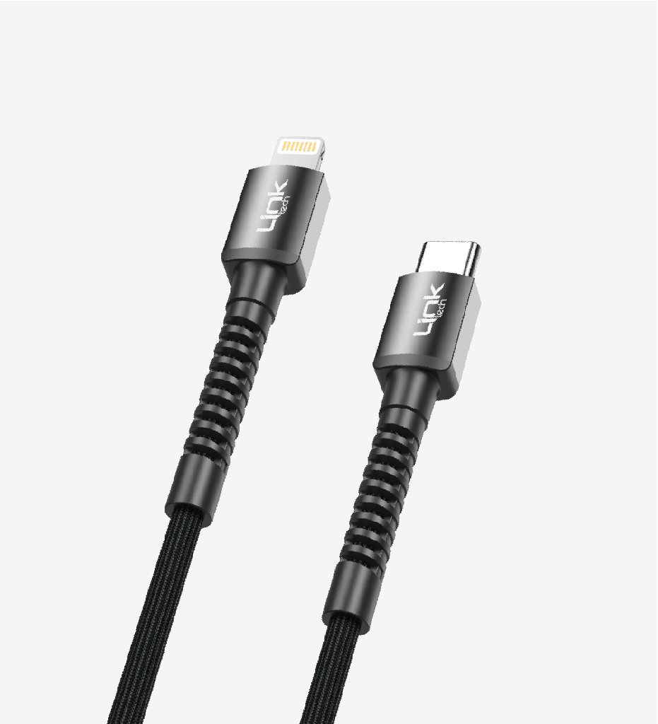 K599 Safe 3A 27W PD Braided 1000mm Type-C Lightning Charging Cable with Metal Head