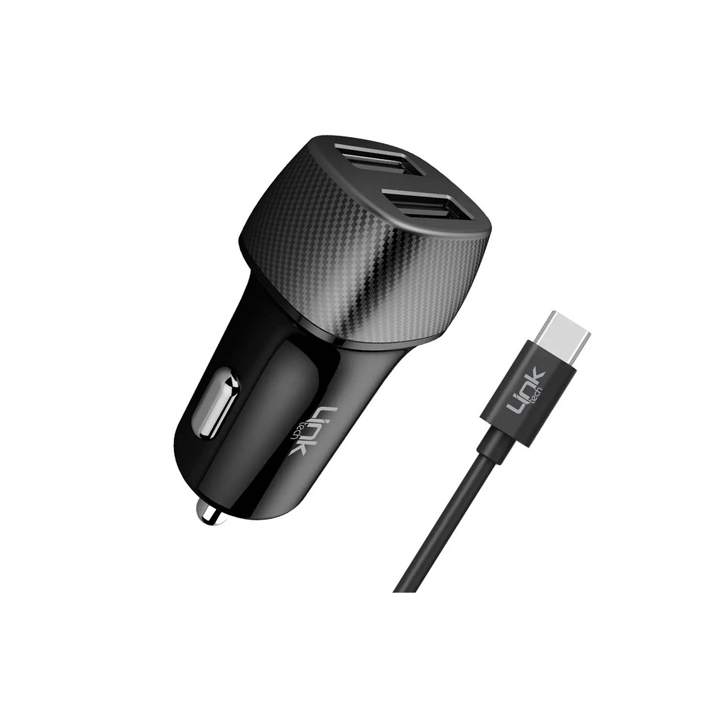 C493 Safe Carbon look Type-c with Cable 12W Car Charger