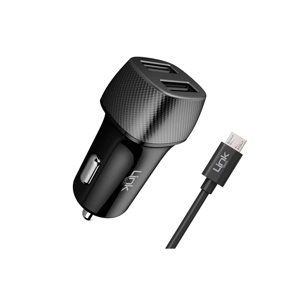 C491 Safe Carbon look Micro USB with Cable 12W Car Charger