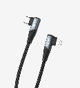 K596 Gaming 1500mm 3A 60W Braided  Type-C Lightning Charging Cable with 90° Degrees Metallic Head