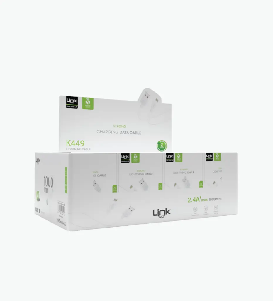 K449e Strong 1M 2.4A USB-A → Lightning ECO Friendly Charging Cable Package