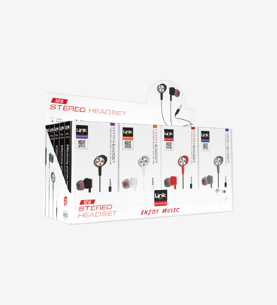 H315 Sport Silicone Cable Earphone Package  (20 Pieces)