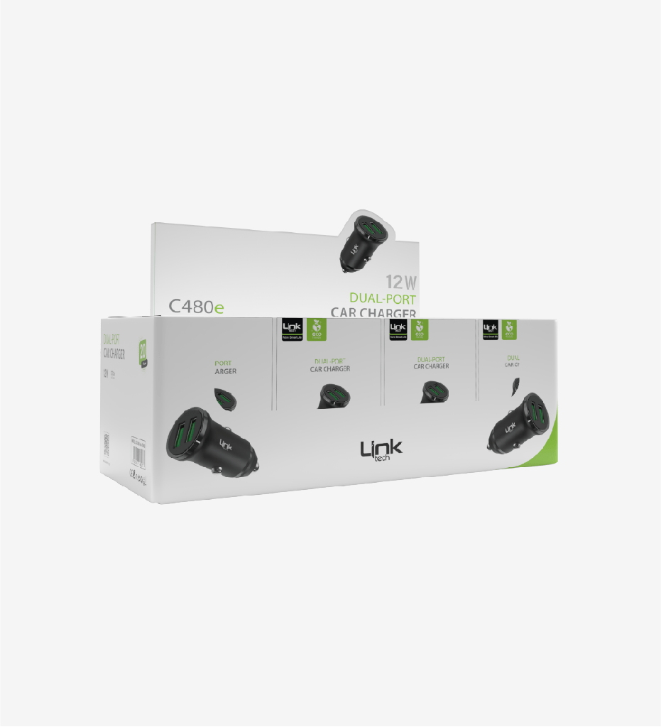 C480 ECO Friendly 12W Car Charger Head (20 Pieces)