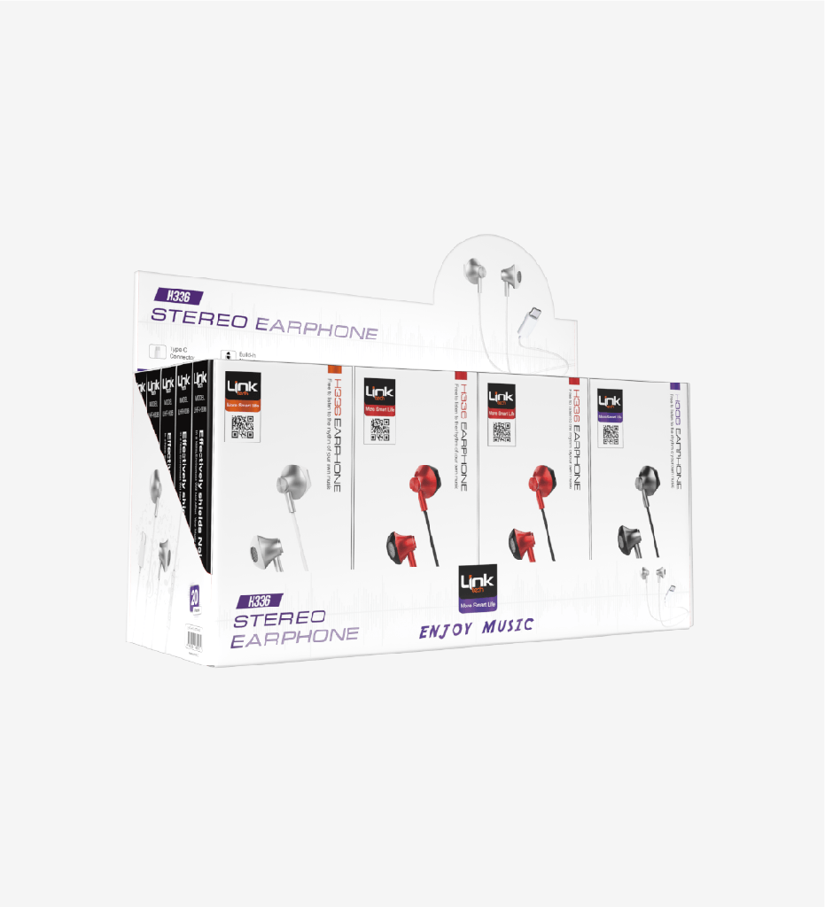  H336 Kulak İçi Tip-C Kablolu Kulaklık 20'li Paket