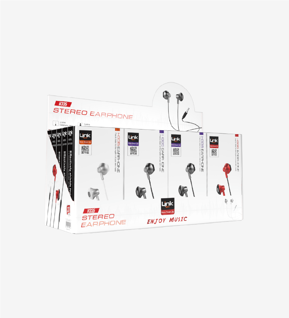 H335 In-Ear Wired Headphones with Microphone Package