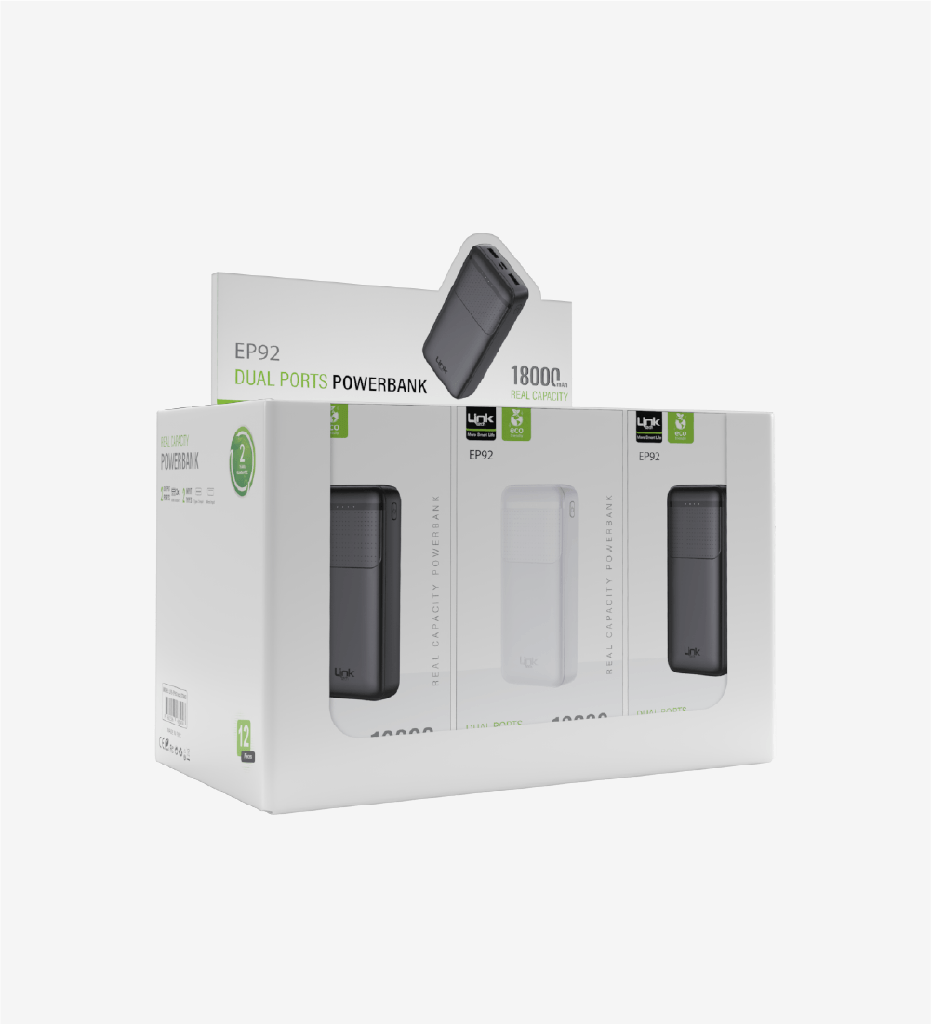 EP92 Strong Çevre Dostu 18000mAh Powerbank 12'li Paket