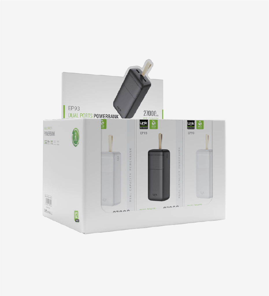 EP93 Strong Çevre Dostu 27000mAh Powerbank 12'li Paket