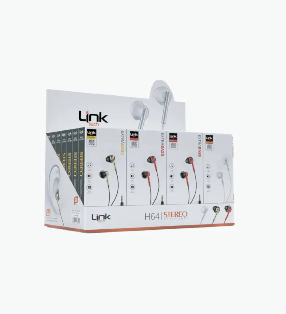 H64 with Microphone High Bass in-Ear Cable Earphone Package