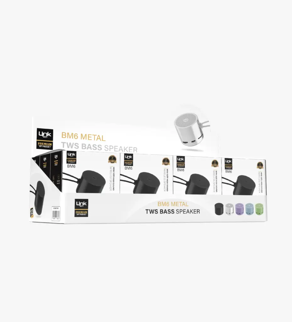 BM6 Premium Ekstra Bas Taşınabilir Mini Bluetooth Hoparlör (12'li Paket)
