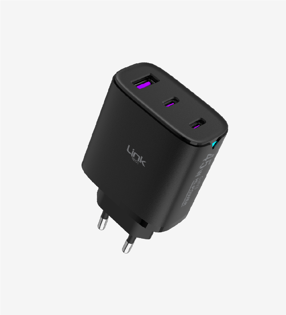 C317 Safe 3 Ports 45W Fast Charger Adapter