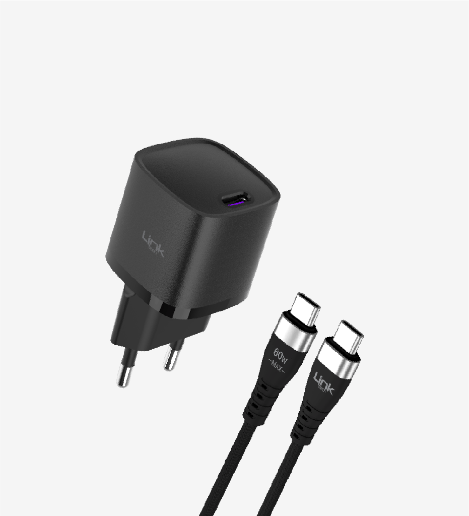 G844 Premium USB-C to USB-C Kablolu 25W Süper SI Mini Şarj Adaptörü