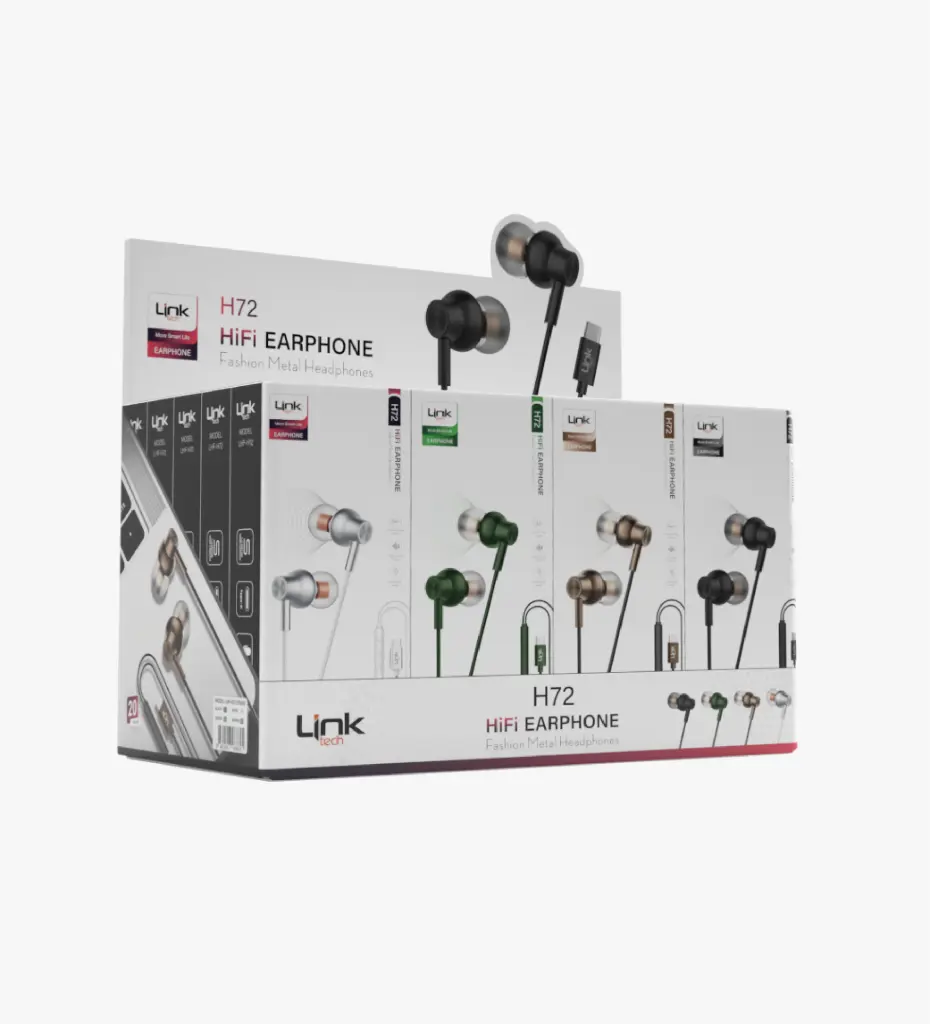 H72 High Bass in-Ear Type-C Cable Earphone With Microphone (20 Pieces)