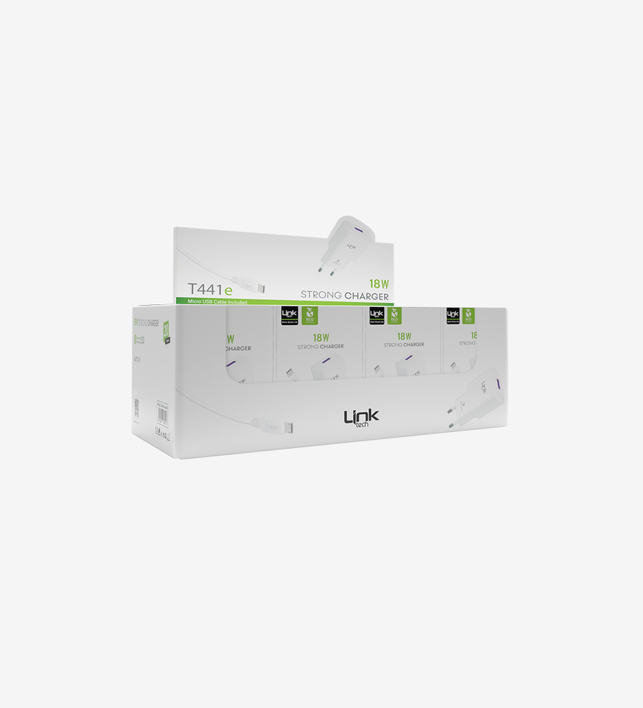 T441e Strong ECO Friendly Charger 18W Fast With Micro USB Cable (20 Pieces)
