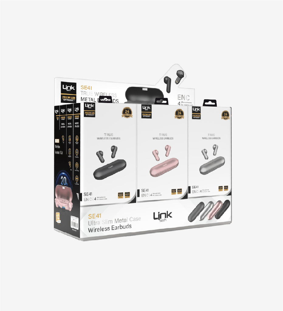 SE41 Premium TWS Wireless Earphones with Ultra Slim Case (12 Pieces)