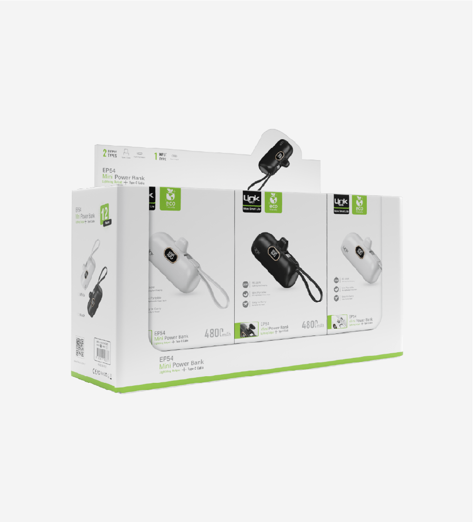 EP54 Strong ECO Friendly Lightning Port 4800 mAh Power Bank  (12 Pieces)