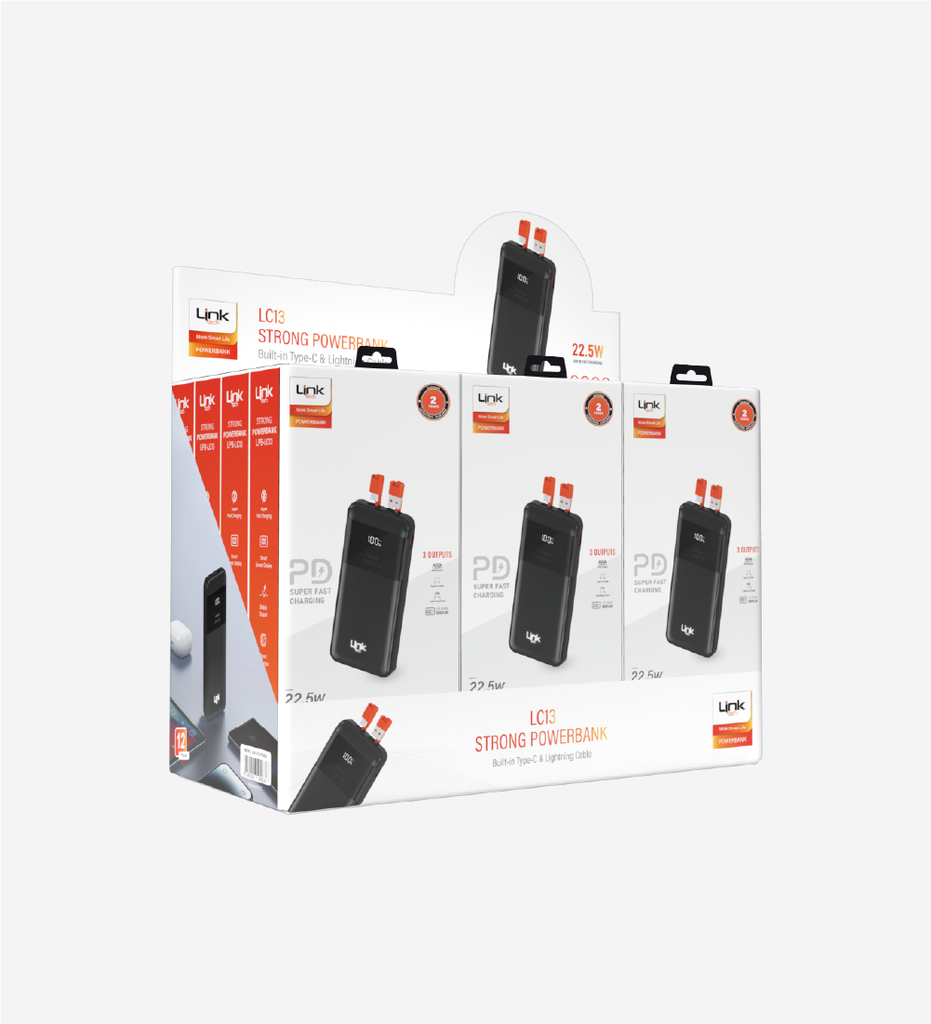 LC13 Strong 10000 mAh 22.5W FAST Power Bank (12 Pieces)
