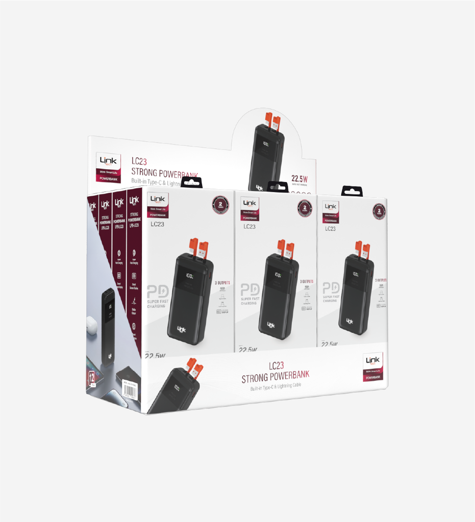 LC23 Strong 20000 mAh 22.5W FAST Power Bank (12 Pieces)