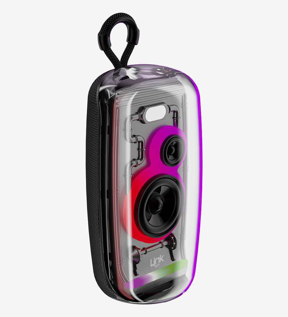 R116 Şeffaf Tasarım IPX5 Sertifikalı RGB Işıklı  Bluetooth Hoparlör