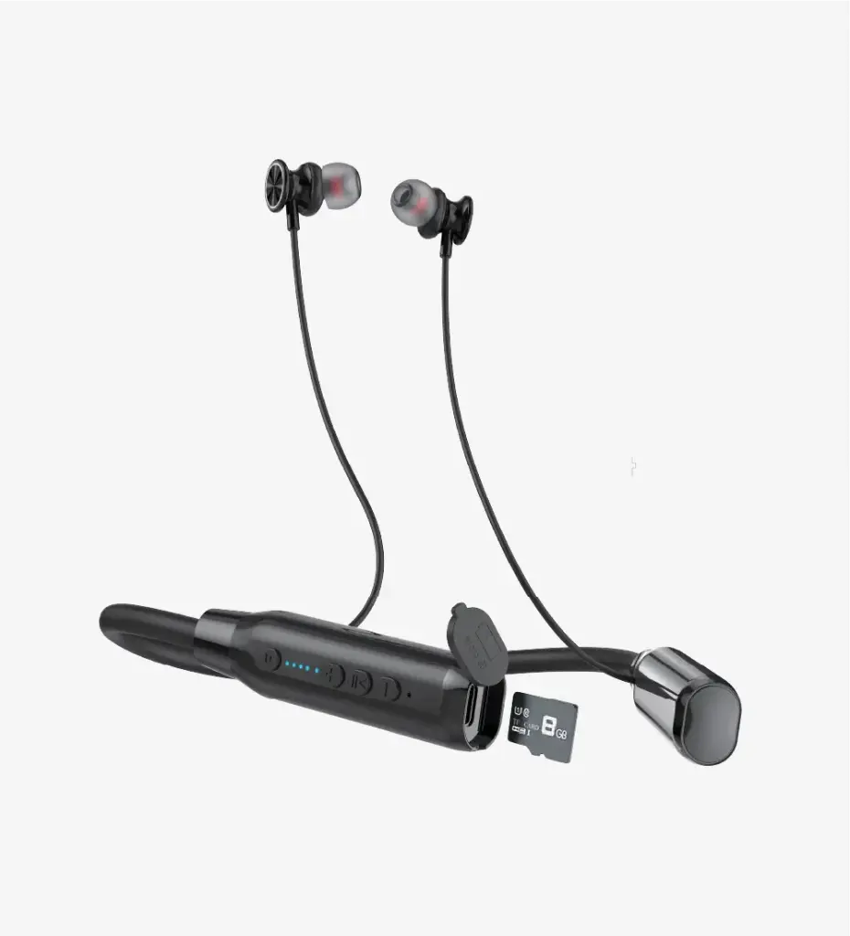 H987 SD Kart Çift Cihaz Bağlantılı Boyun Asklı Bluetooth Kulaklık - 70 Saat