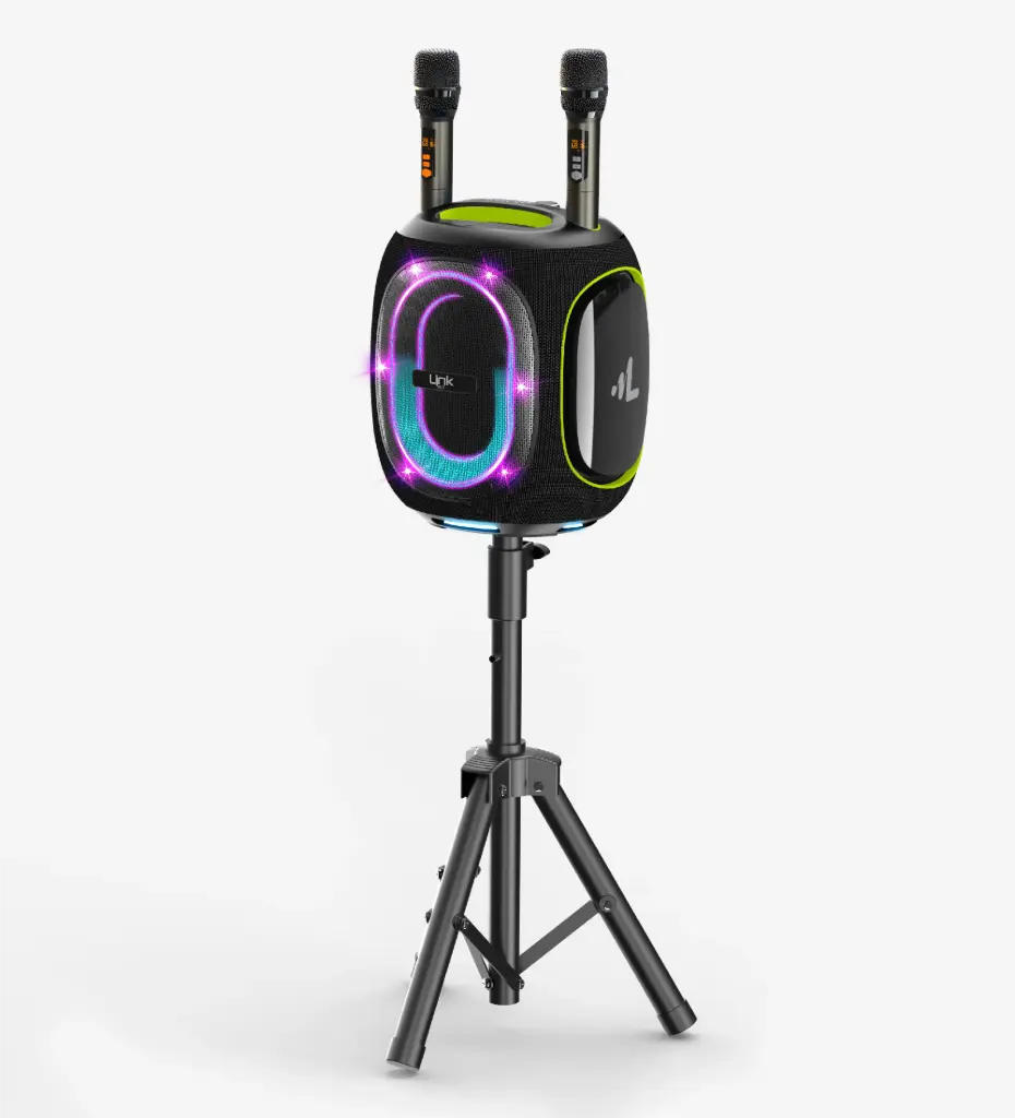 M424 Premium 300W Extra Bass Bluetooth Speaker with Two Wireless Microphone