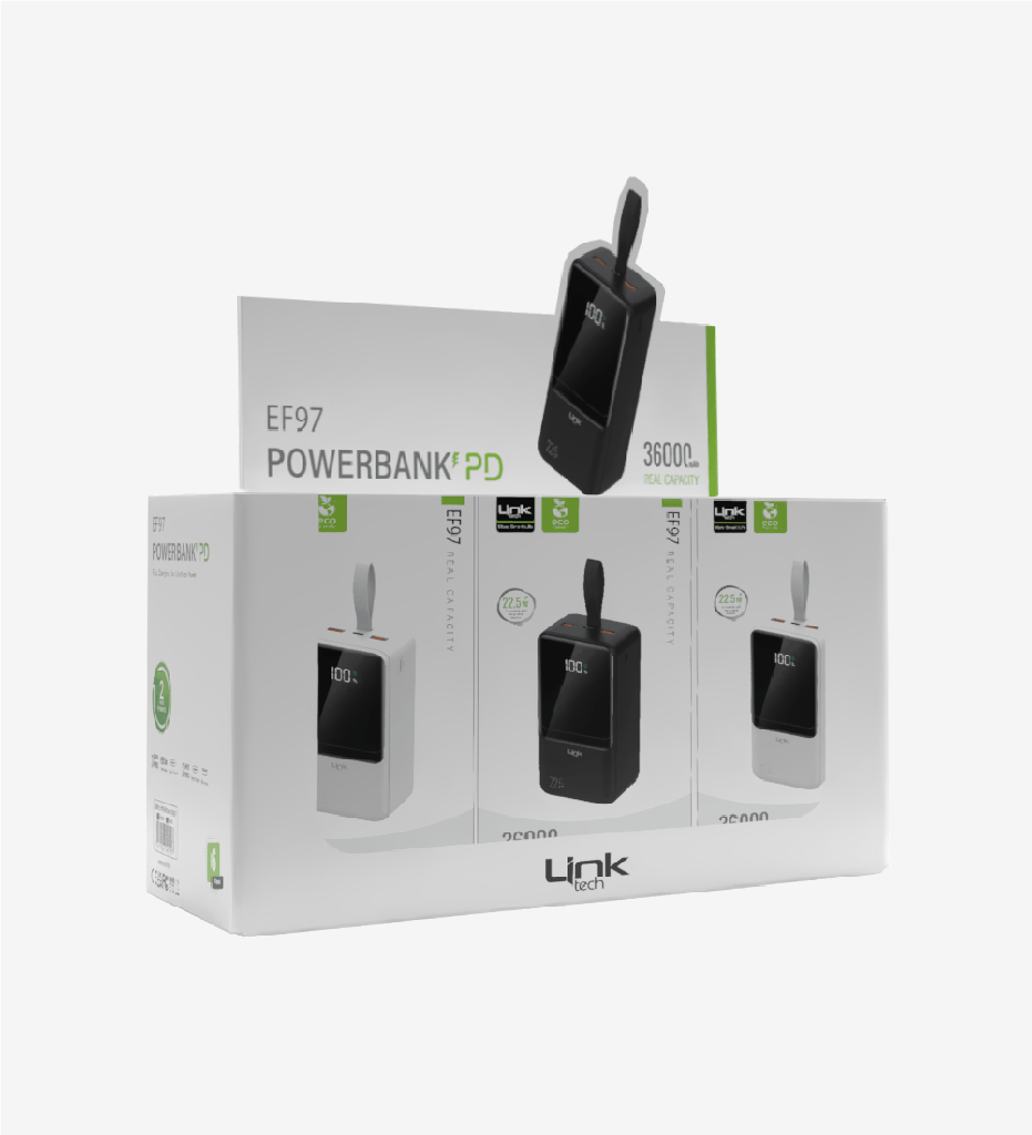 EF97 Strong 22.5W Çevre Dostu 36000mAh Powerbank 6'li Paket