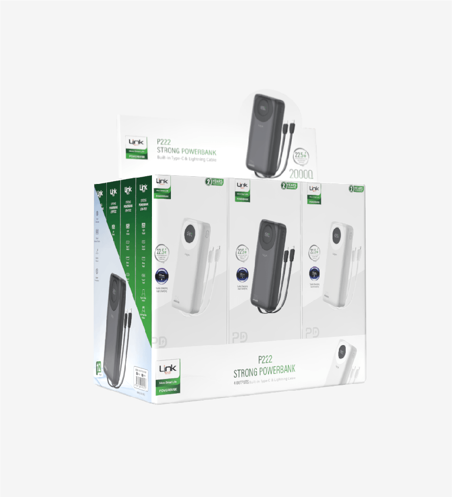 P222 Strong 22.5W 20000mAh Powerbank 12'li Paket