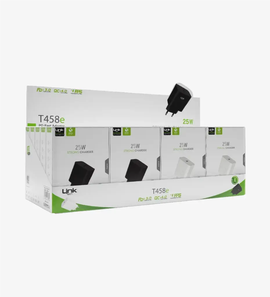 T458e Strong Çevre Dostu PD 25W Yüksek Hızlı Şarj Başlığı 20'li Paket