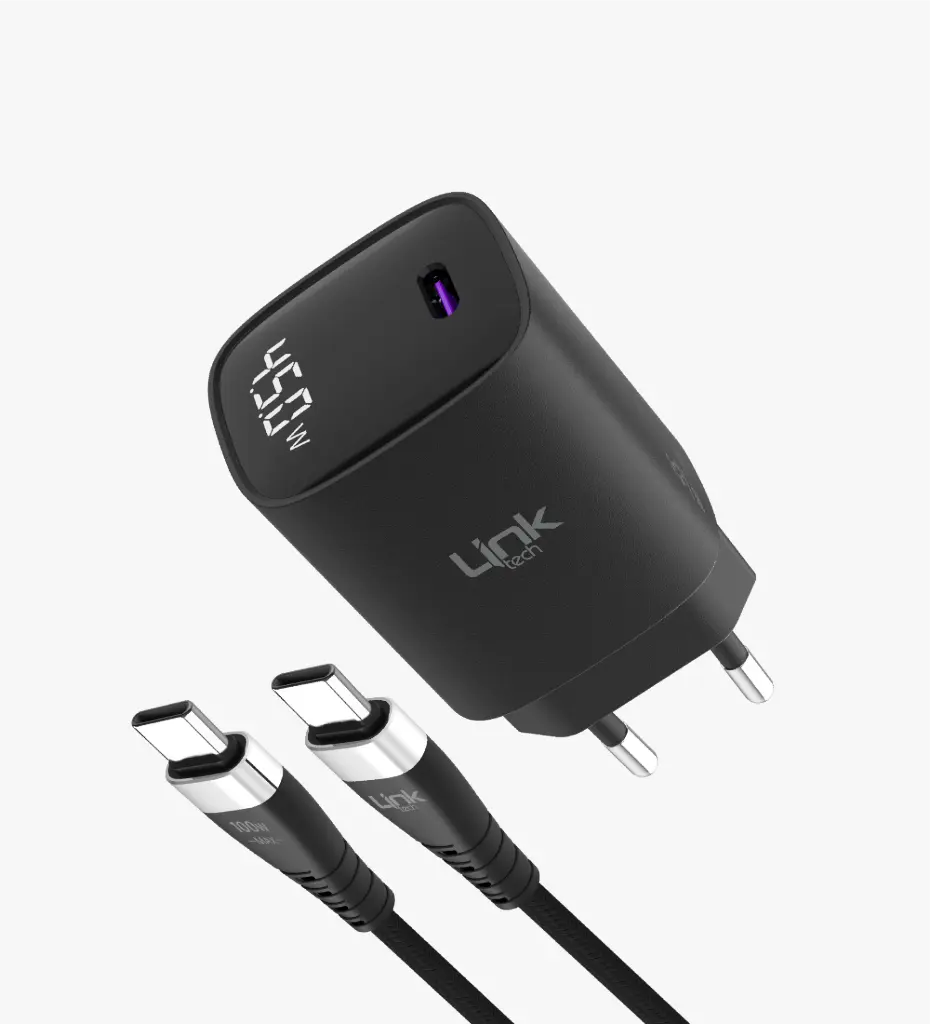 G857 Premium Tip-C Kablolu 45W USB-C Süper SI Şarj Adaptörü