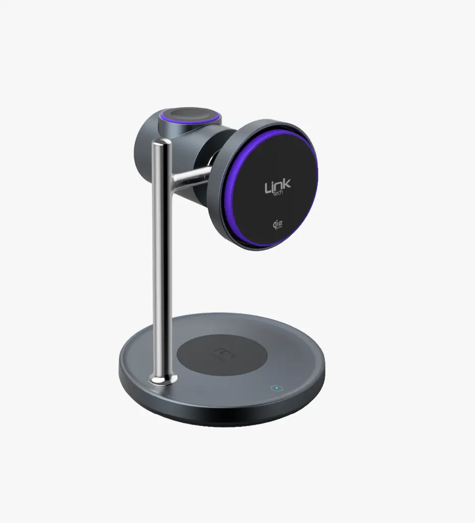 W757 Premium 3 in 1 Phone Holder with 25W Fast Wireless Charger