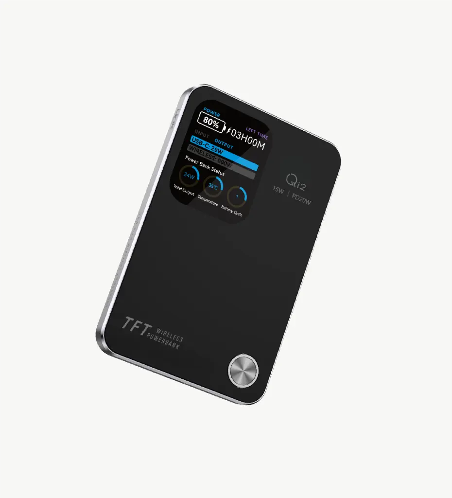 WP19 TFT 5000mAh PD 20W and 15W Wireless Powerbank