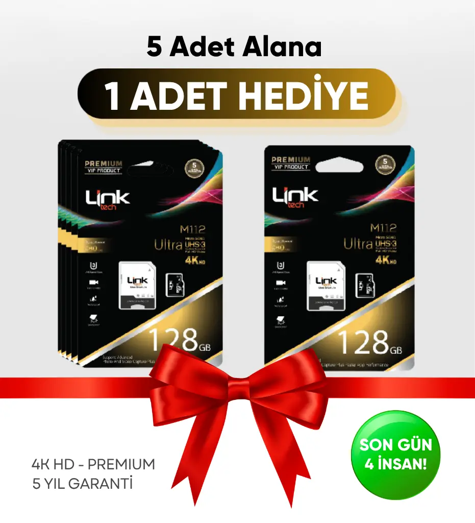 5 Adet Alana 1 Adet Hediye: M112 Premium 80MB/s Micro SD Ultra 128 GB Memory card 