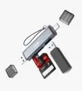 A208 USB-A / USB-C 3 in 1 TF, SD Card Reader and OTG Flash Reader