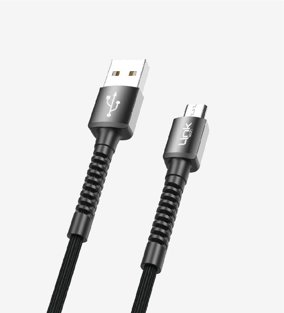K551 Safe & Fast 1m Braided Metal Head Micro USB Charging Cable