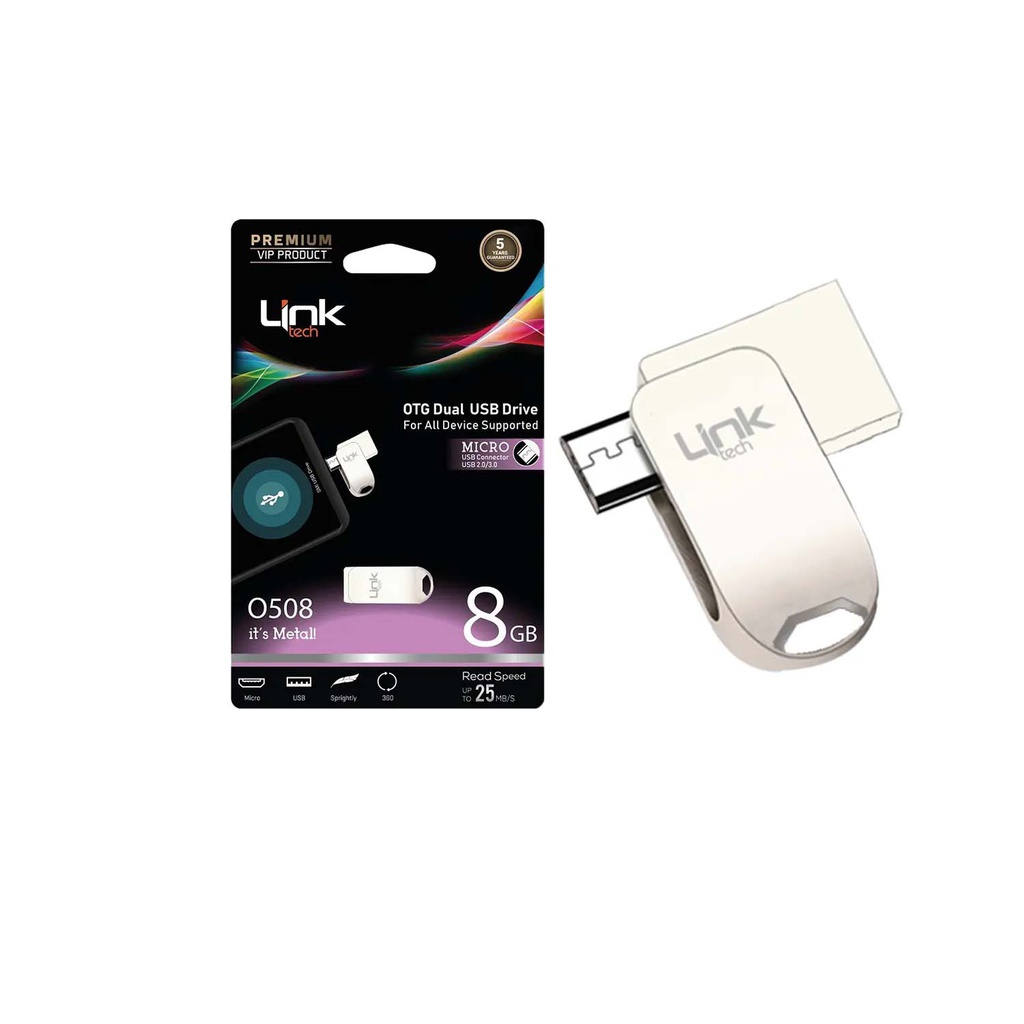 O508 Premium Dual 25mb/s 8GB Micro USB OTG Flash