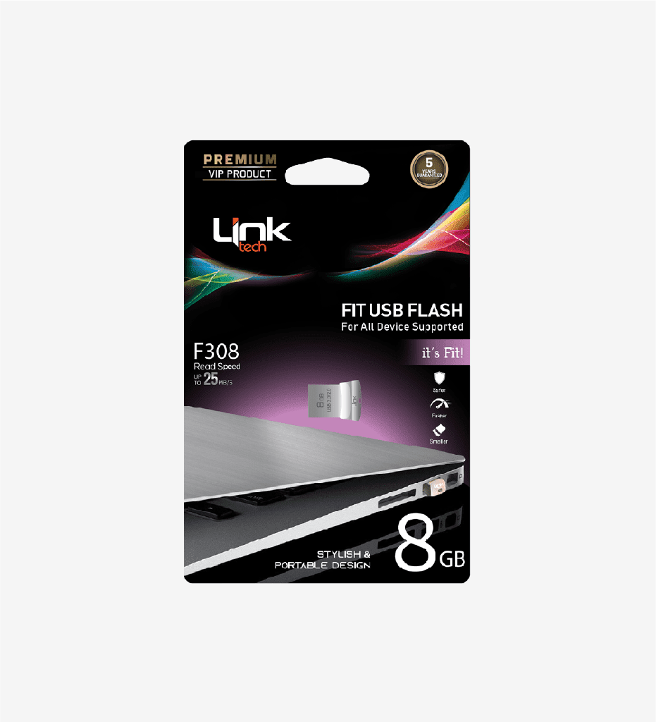 F308 Premium Fit Metal 25mb/s 8GB USB Flash