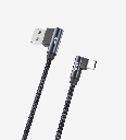 K594 Gaming 1500mm 3A Braided USB Type-C Charging Cable with 90° Degrees Metallic Head 