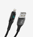 K682 PD 2.4A USB-A Lightning Zinc Head Charging Cable with Digital Display