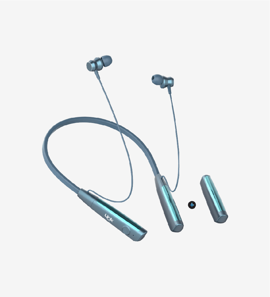  H999 Neckband Silicone Bluetooth Headset- 90 Hours 420mah+420mah