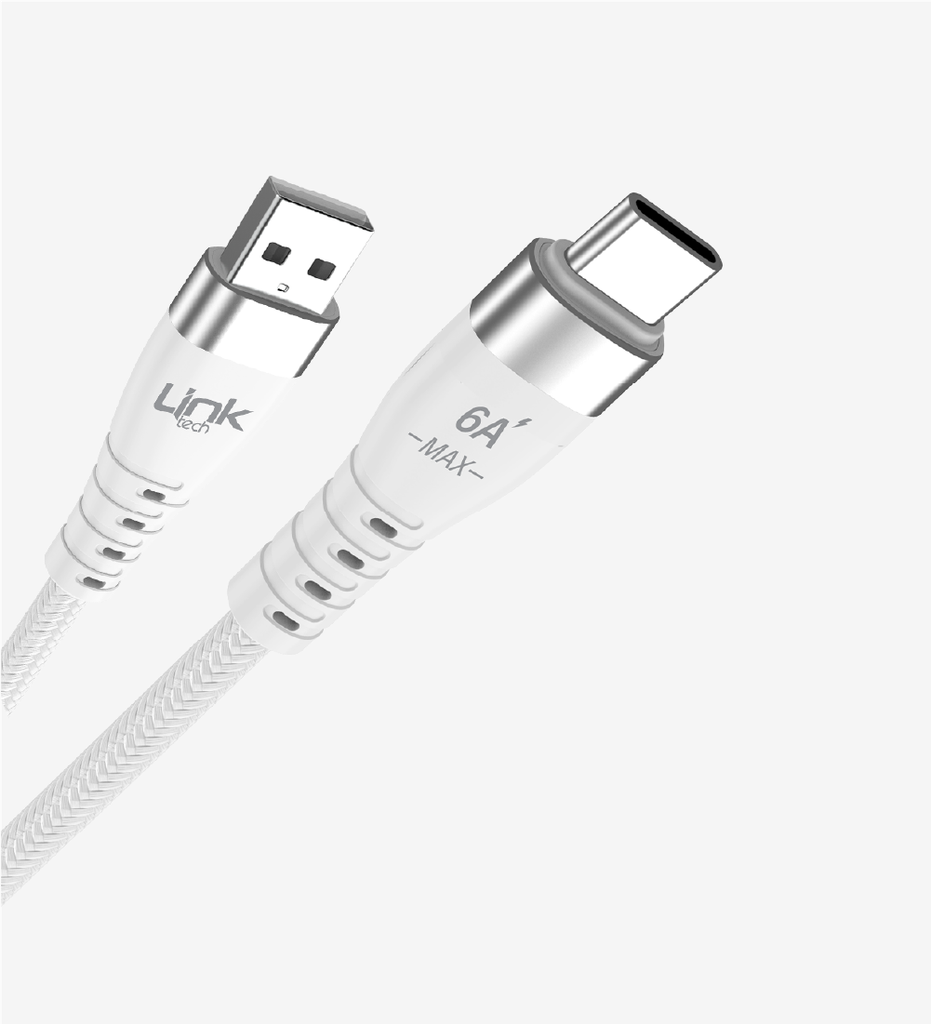 K654 Premium Super Charge 1m 6A 120W Braided Metal Head USB Type-C Charging Cable