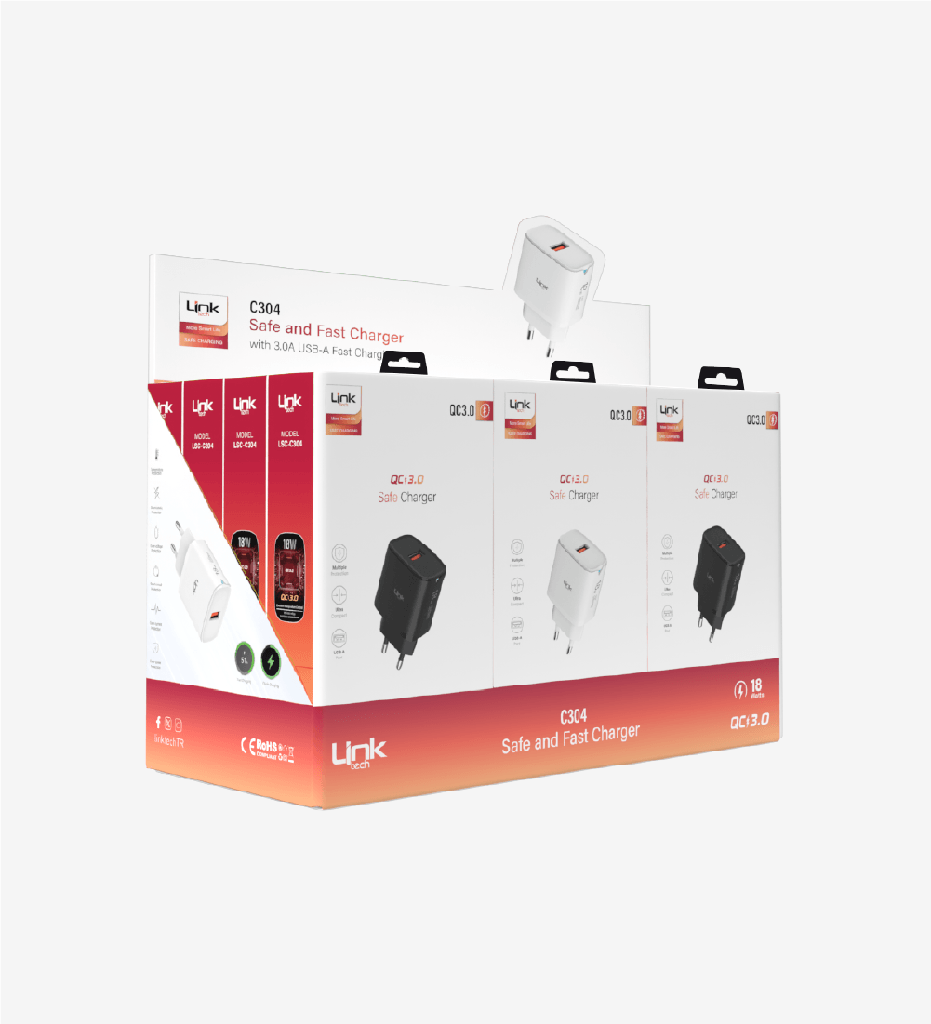 C304 Safe 18W Fast Charge Adapter 12 Pack