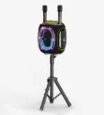 M424 Premium 300W Extra Bass Bluetooth Speaker with Two Wireless Microphone