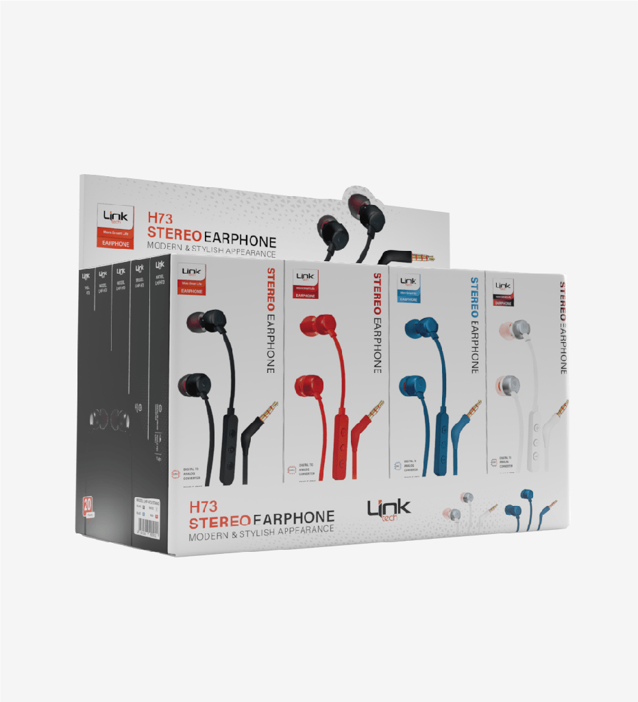H73 Mikrofonlu Yüksek Baslı AUX Kablolu Kulak İçi Kulaklık 20'li Paket