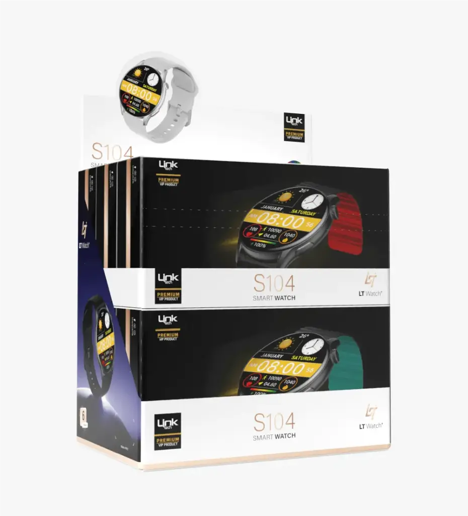 Link Tech PREMIUM SMART WATCH S104 SILVER BODY (6 Pieces)