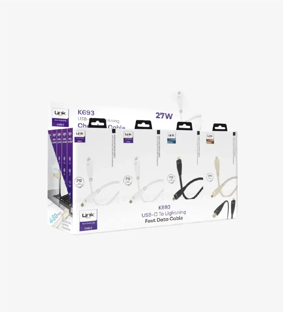 K693 Safe 1200mm 27W Tip-C → Lightning Data Kablosu 20'li Paket