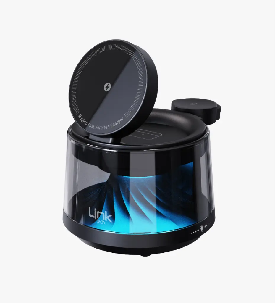 W801 5'i 1 Arada Çok Fonksiyonlu Tasarım Hızlı Kablosuz Şarj & BT Hoparlör
