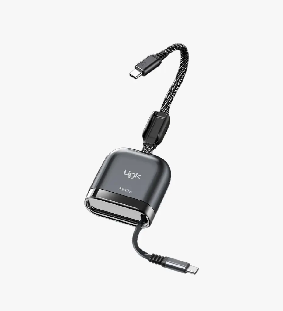 KN03 One-Pull Fast 240W Magnetic Type-C to Type-C Retractable Cable