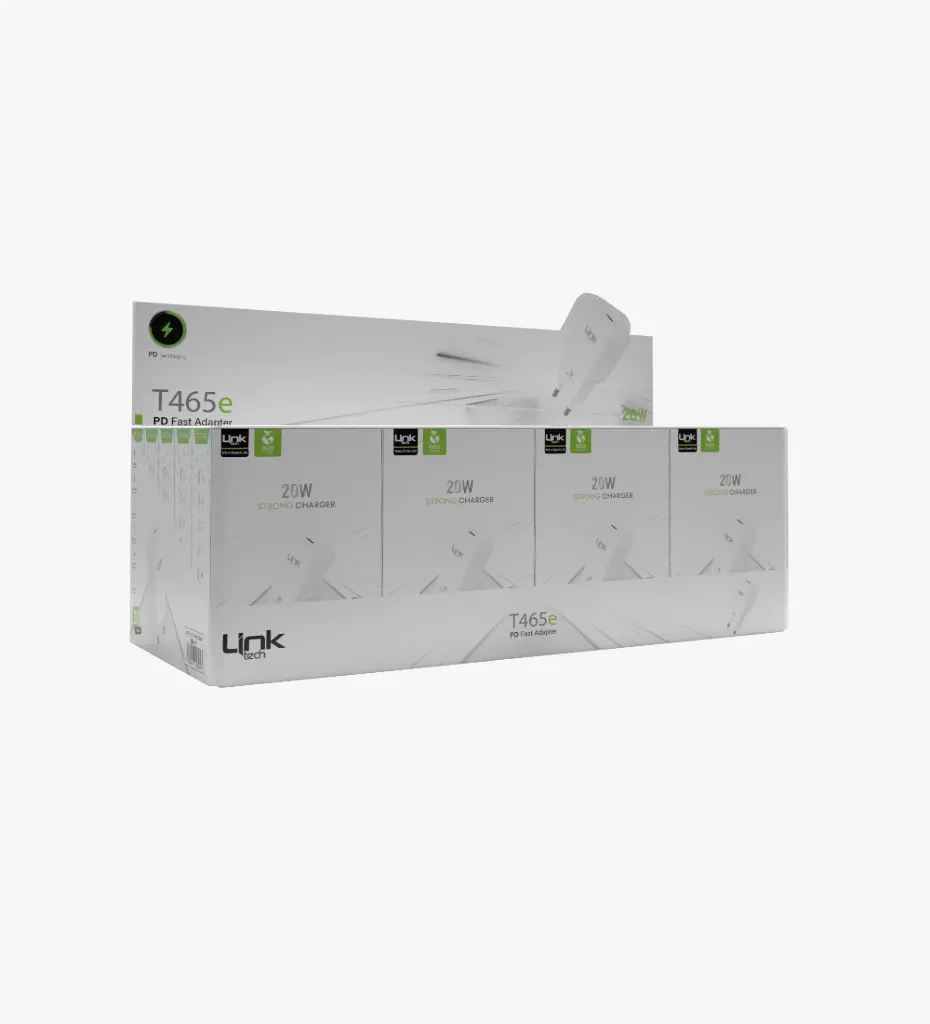T465e Strong 20W ECO Friendly Charger With 60W Type-C Type-C Cable (20 Pieces)