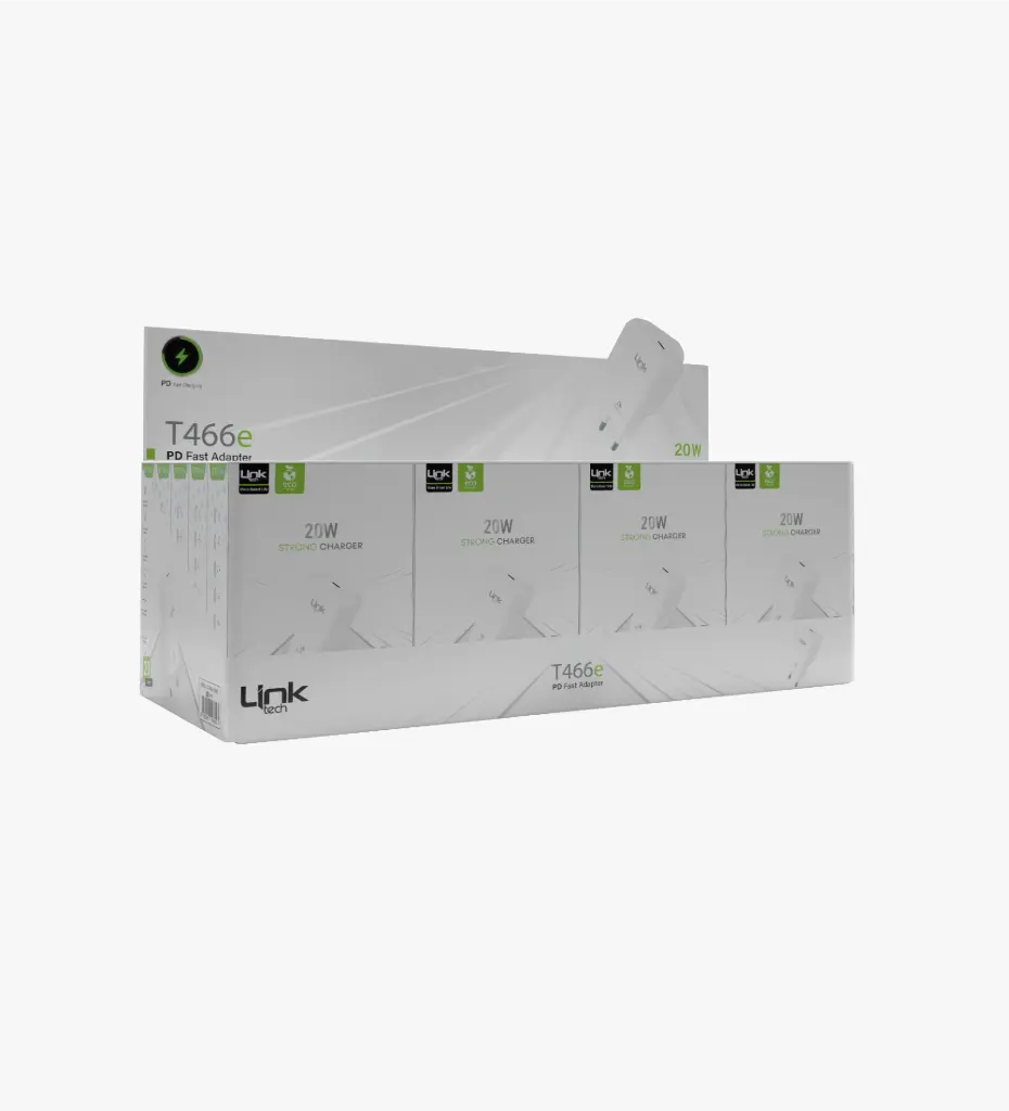 T466e Strong ECO Friendly 20W Charger With 20W Type-C Lightning Cable (20 Pieces)